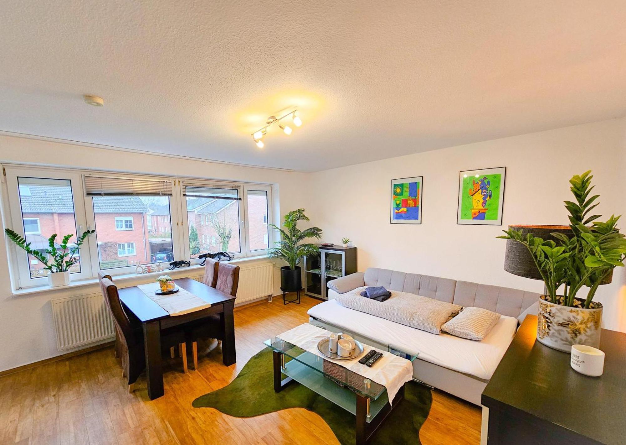 Ecocube Apartment2 Meppen14, Balkon, Kueche, Waschmaschine Kültér fotó