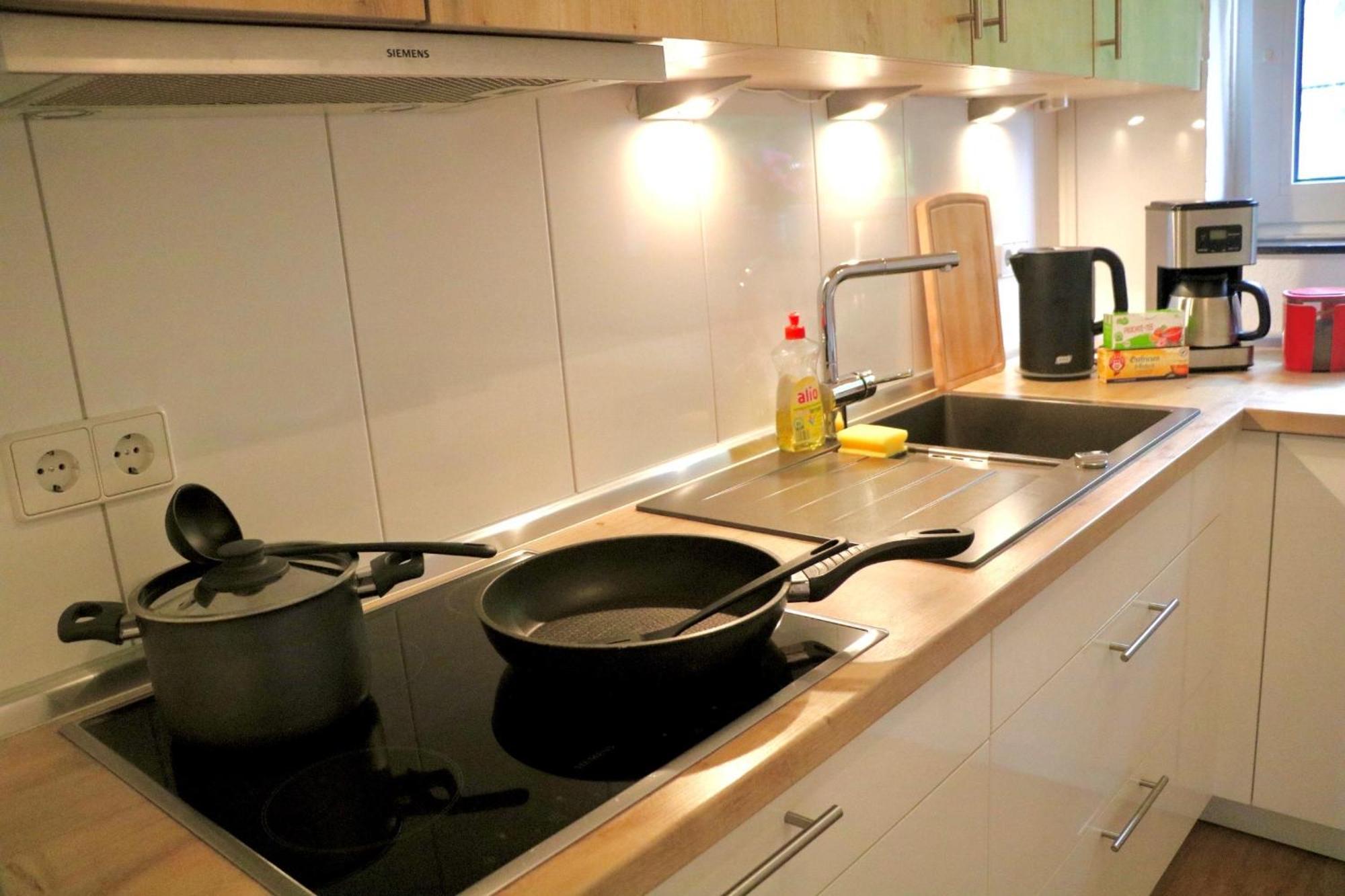 Ecocube Apartment2 Meppen14, Balkon, Kueche, Waschmaschine Kültér fotó