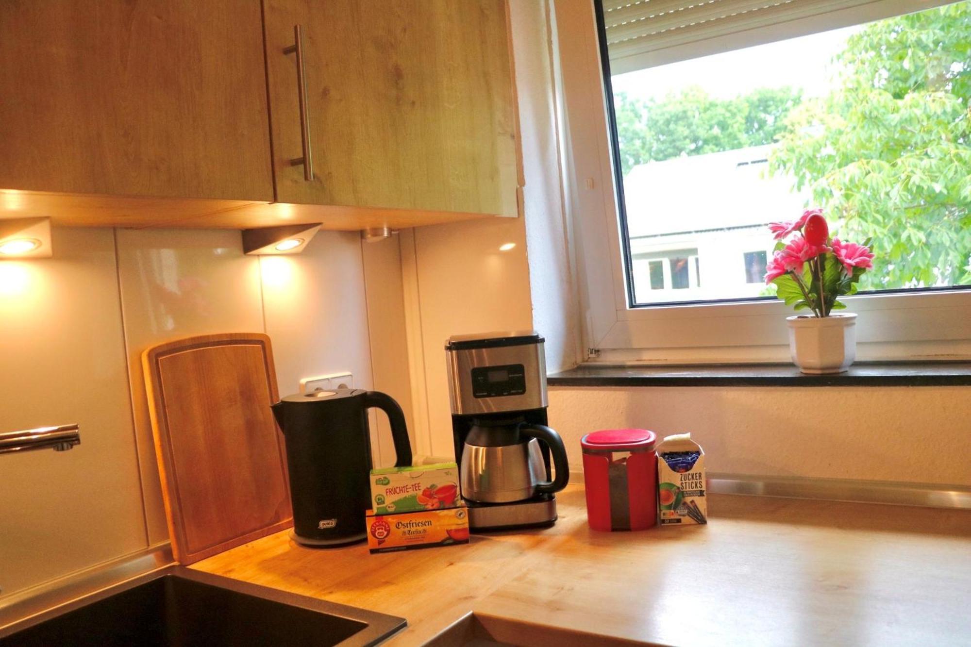 Ecocube Apartment2 Meppen14, Balkon, Kueche, Waschmaschine Kültér fotó